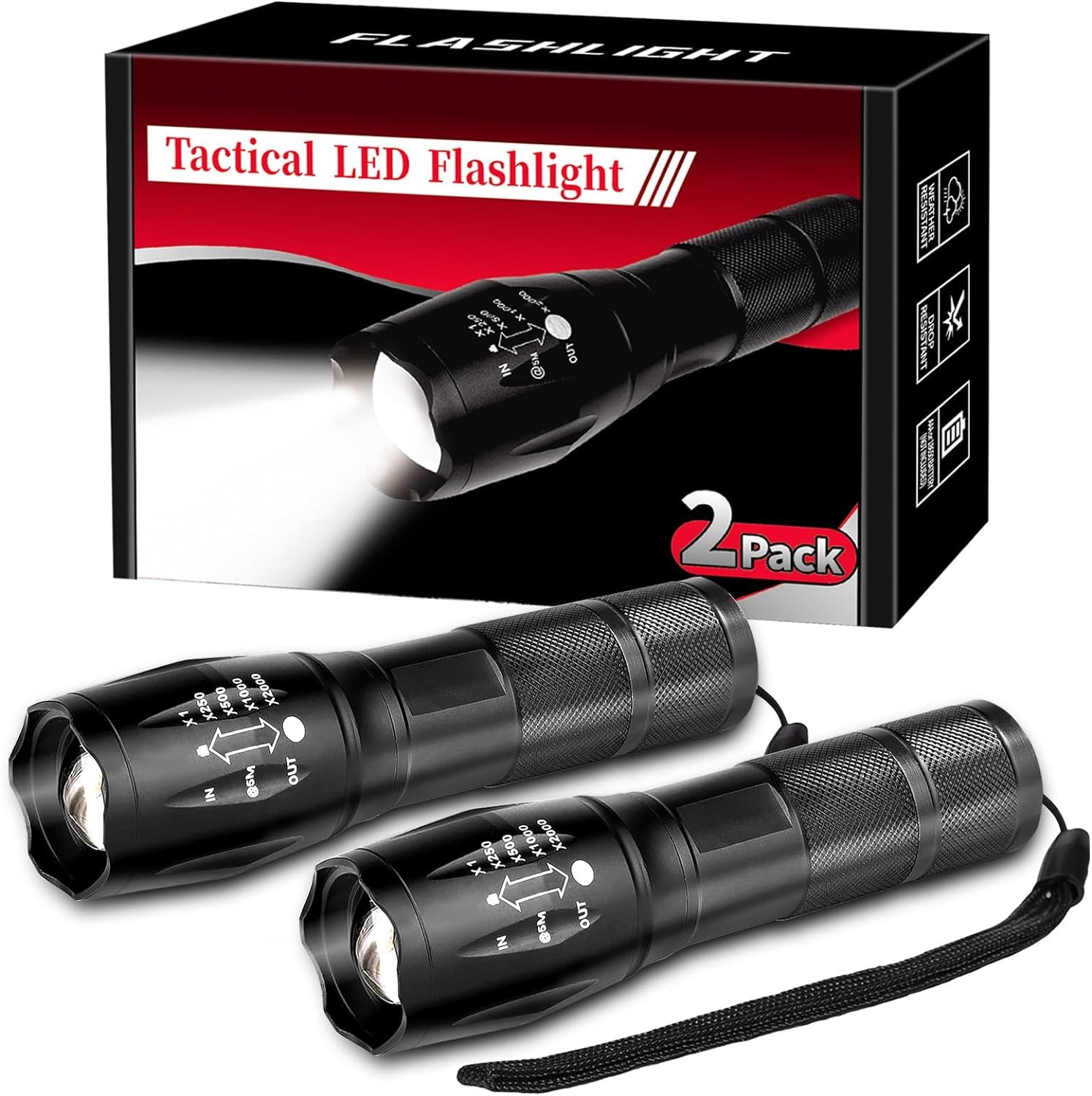 2 Pack Tactical Flashlight Torch Review