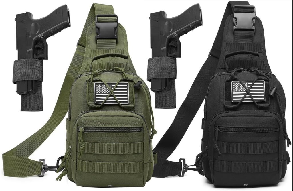 ATBP Small Tactical Sling Bag For Men With Holster Military EDC Shoulder Bag CCW Crossbody Bag 7 Liters