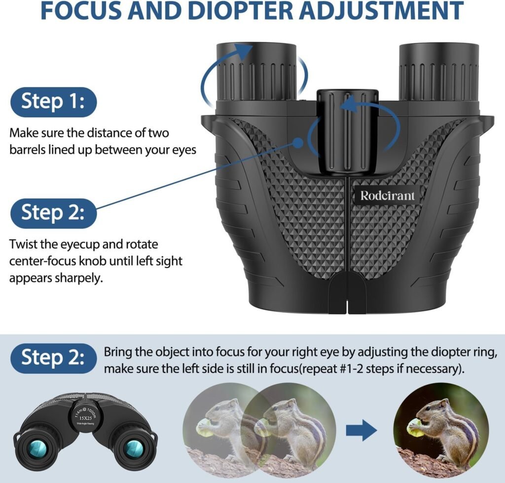 Binoculars 15x25 for Adults,Waterproof Binoculars with Low Light Night Vision, Durable  Clear Binoculars for Sightseeing,Concerts and Bird Watching