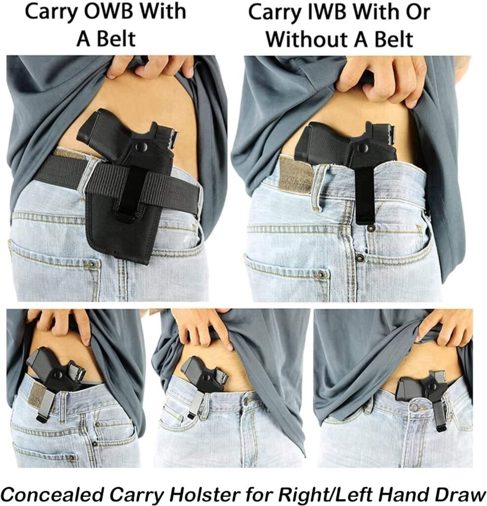 Concealed Carry Holster Metal Clip IWB OWB Holster Waistband Airsoft Pistol Handguns Holster for Right Left Hand Draw