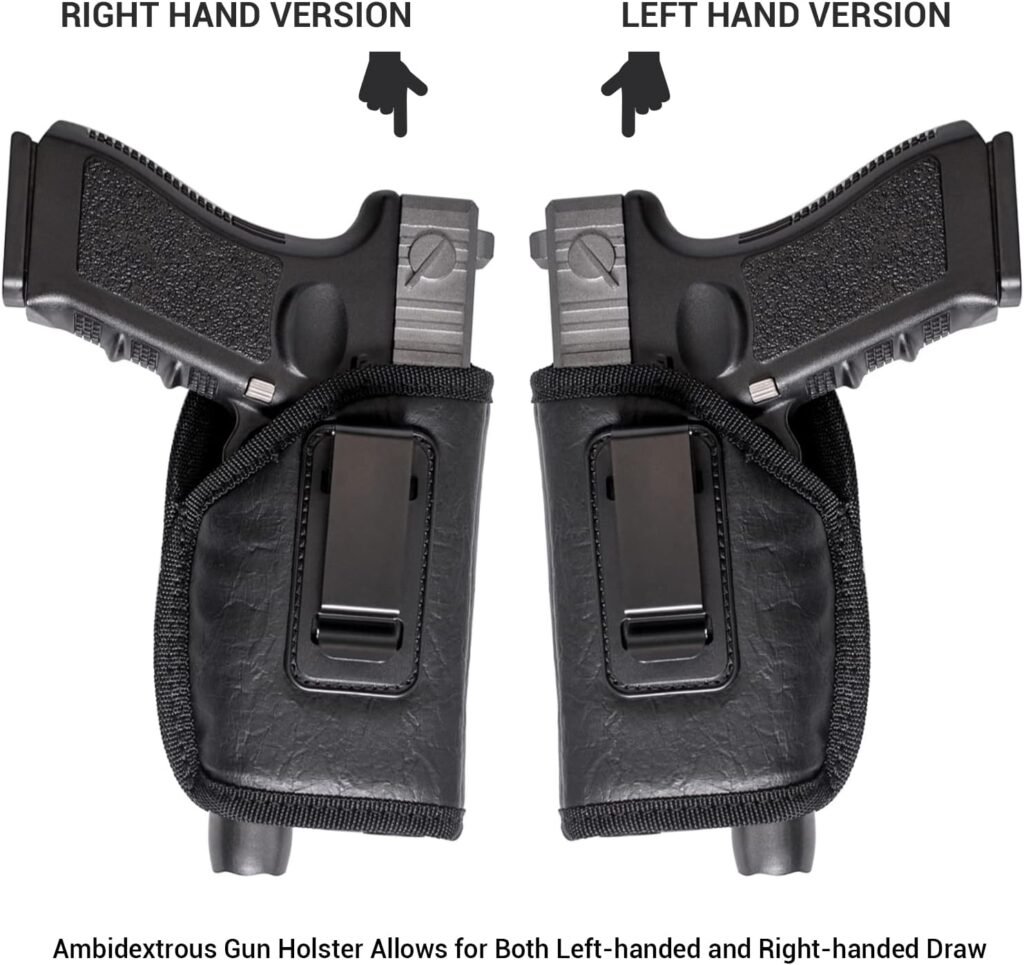 Concealed Carry Holster, Universal IWB Gun Holster with Underbarrel Laser Flashlight Mounted on Gun ,Fits Glock 17/19/20 / 23 | Beretta 92 FS, PX4, XDM, HK USP, MP and More…