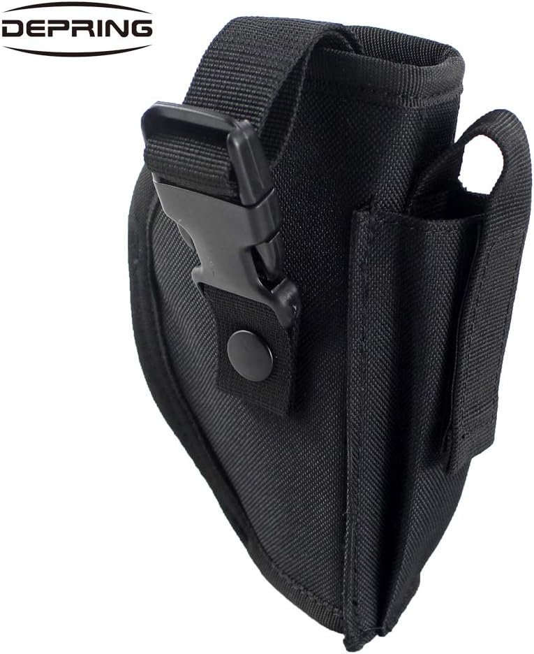 Depring Tactical Belt Holster with Mag Pouch Universal Outside The Waistband Holster Black