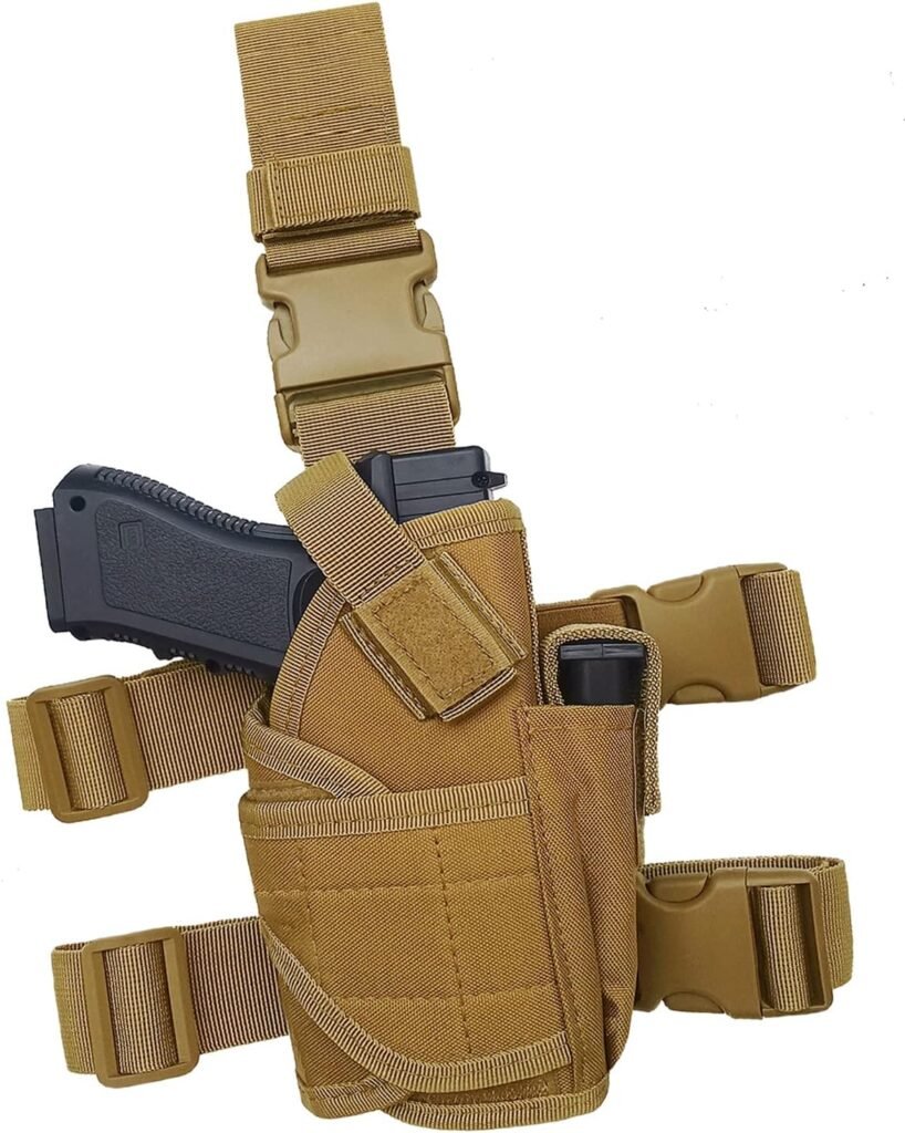 Drop Leg Holster, Tactical Thigh Pistol Gun Holster, Right Hand Adjustable