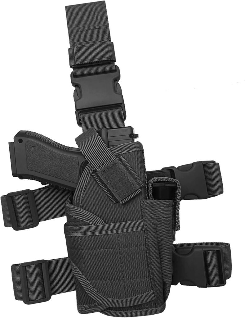 Drop Leg Holster, Tactical Thigh Pistol Gun Holster, Right Hand Adjustable