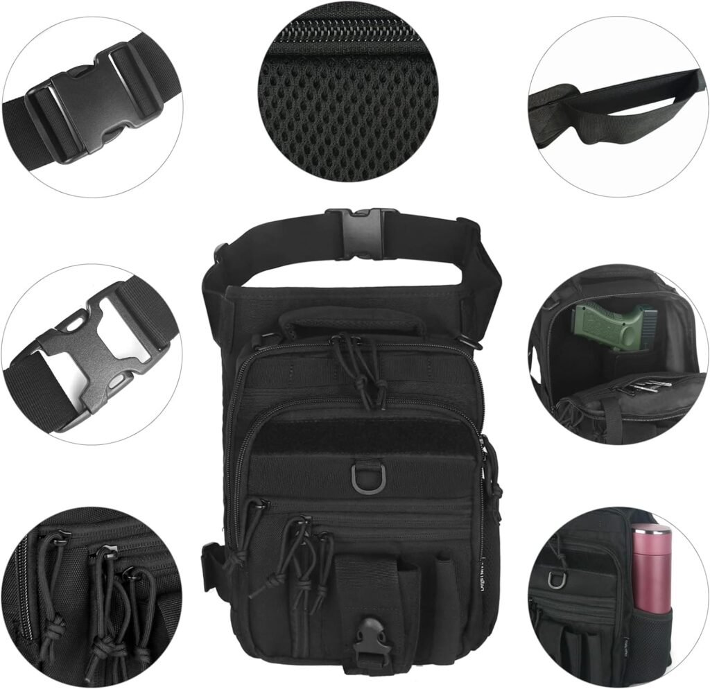 Dual Holster Drop Leg Bag - Tactical DegeTMVe Thigh Pouch Conceal Carry Leg Pistol Bag for Rig Outdoor Bike Cycling Hiking