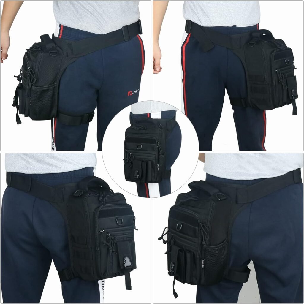 Dual Holster Drop Leg Bag - Tactical DegeTMVe Thigh Pouch Conceal Carry Leg Pistol Bag for Rig Outdoor Bike Cycling Hiking