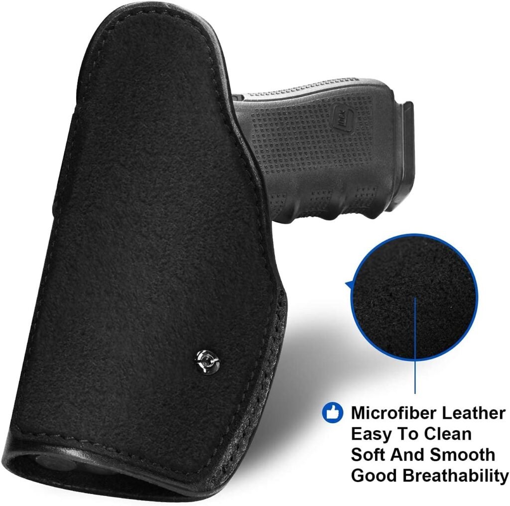 Full Grain Leather Holster Compatible with Glock 17 19 22 31 42 43/Taurus G2C G3C G3/MP Shield/Hellcat XDM 40/P320 P365/Two to Fit Most Full Size Compact Subcompact Pocket Handguns