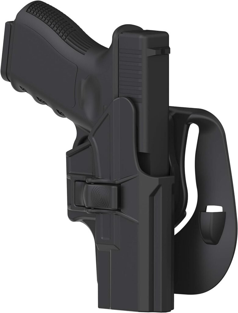 G19 Holster, OWB Paddle Holster for Glock 19 19X 44 45 Gen 1 2 3 4 5, Glock 23 32 Gen 1 2 3 4, Outside Waistband Adjustable Cant Holster, Open Carry Gun Holster, Fast Release - Right Handed