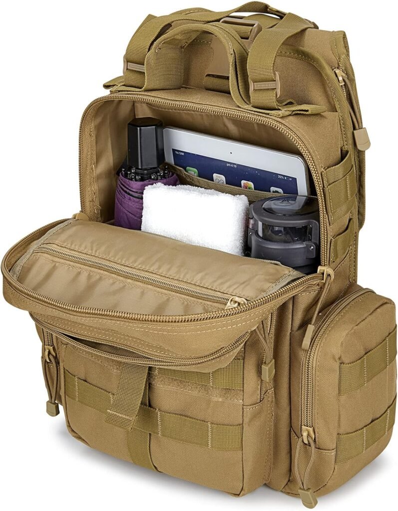 G4Free Tactical EDC Sling Bag Backpack with Pistol Holster Military Shoulder Backpack for Concealed Carry