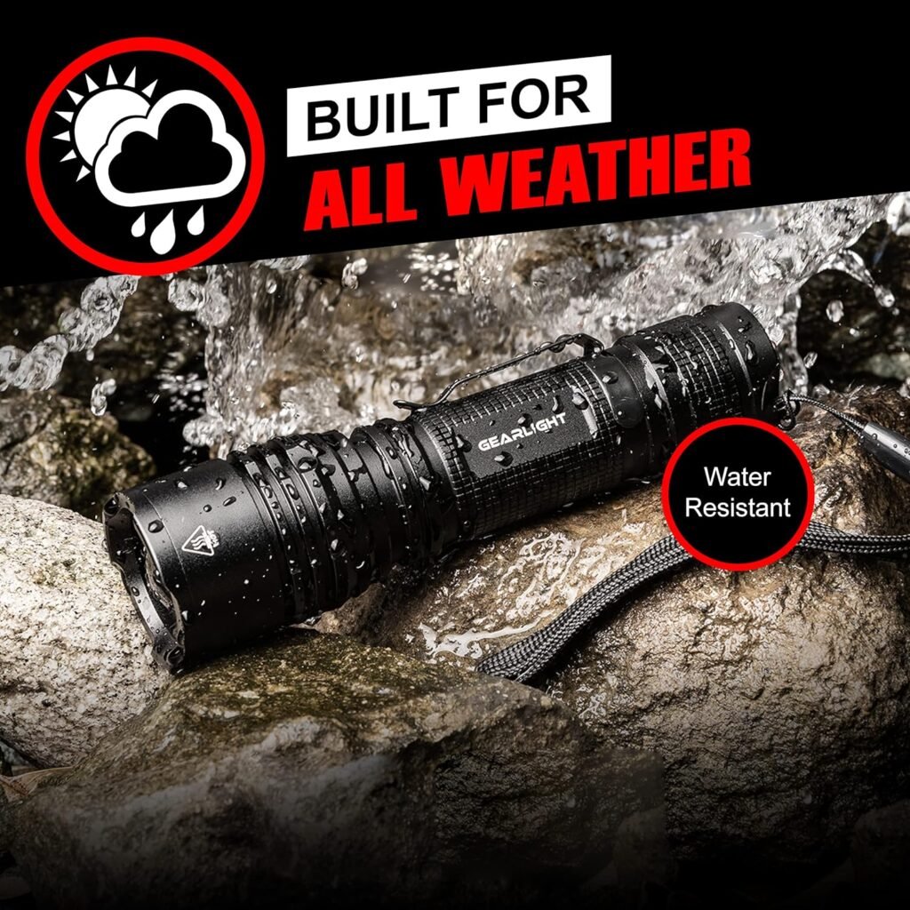 GearLight LED Tactical Flashlights High Lumens - Mini Flashlights for EDC Carry - Compact Powerful Emergency Flashlights Made from Military-Grade Aluminum - Drop Resistant and Water Resistant