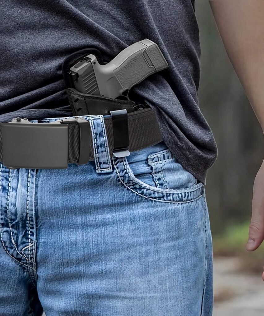 Gun Belt, EDC Belt, Sturdy Concealed Carry Belt with ratchet buckle Nylon Tactical Gun Belt