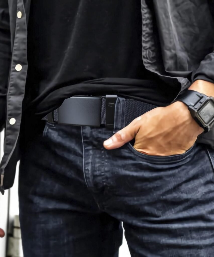 Gun Belt, EDC Belt, Sturdy Concealed Carry Belt with ratchet buckle Nylon Tactical Gun Belt