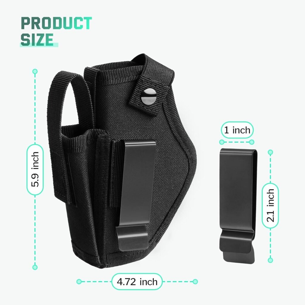 Gun Holster for Men/Women, Pistol Holster for Glock 43x Holster, IWB/OWB 9mm Holsters, 380 Gun Holster, Gun Holster Fits Right/Left, Holster Fits Glock19,17,23,26,27,42,43 MP Shield