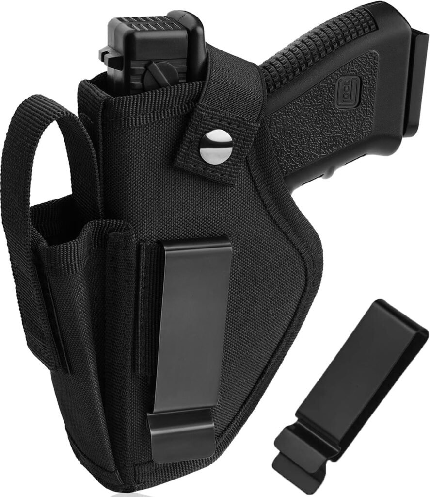 Gun Holster for Men/Women, Pistol Holster for Glock 43x Holster, IWB/OWB 9mm Holsters, 380 Gun Holster, Gun Holster Fits Right/Left, Holster Fits Glock19,17,23,26,27,42,43 MP Shield