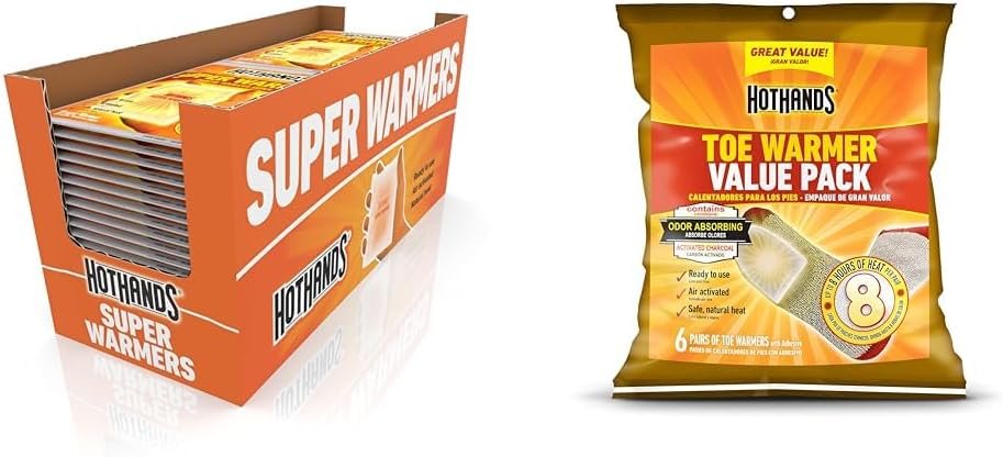 HotHands Body  Hand Super Warmers - Long Lasting Safe Natural Odorless Air Activated Warmers - Up to 18 Hours of Heat - 40 Individual Warmers
