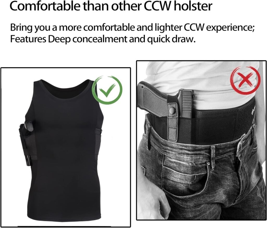 lilcreek Conceal Carry Shirts for Men,Holster Shirt for Men,Concealed Carry Holster for Men Shirt Tactical Clothing