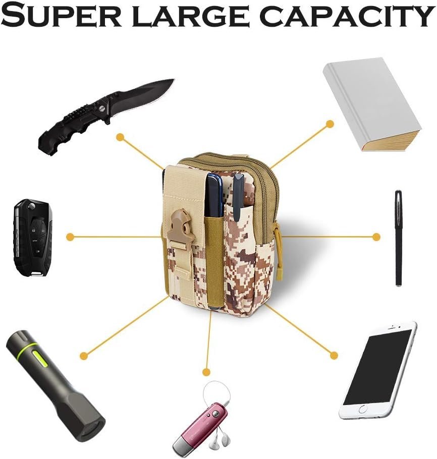Outdoor Tactical Holster Military Molle Hip Waist Belt Bag Wallet Pouch Purse Phone Case for Compact Subcompact Pistols Guns Concealed Carry Waist Pack/Holster