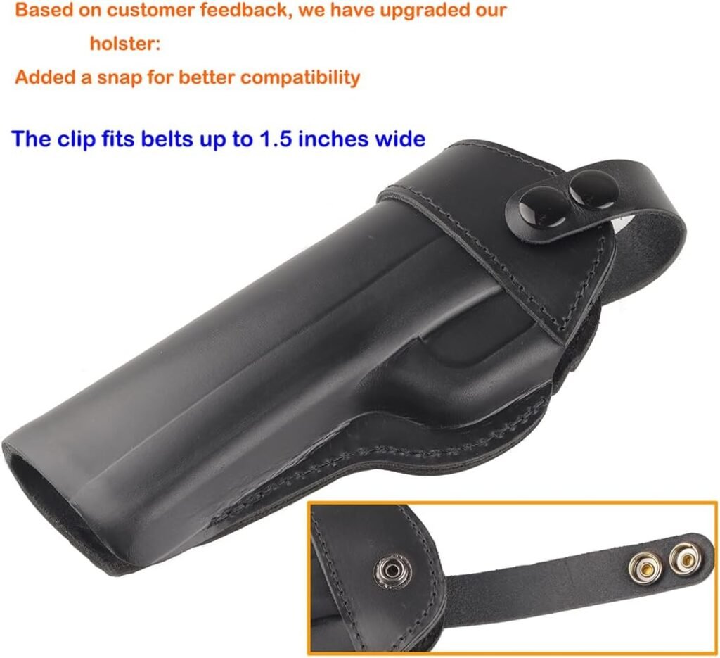 OWB 1911 Holster - Top Grain Leather Holster Fits Most 1911 Style - Colt 1911, Kimber 1911, Springfield 1911, Taurus PT1911  More - Fit 4 and 5 Barrels