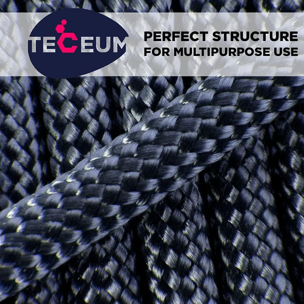 TECEUM Paracord 550 lb – Ideal for Crafting, DIY Projects, Camping, Military  Active Outdoors – 40+ Colors – Tactical Parachute Cord Type III – Strong Survival Rope