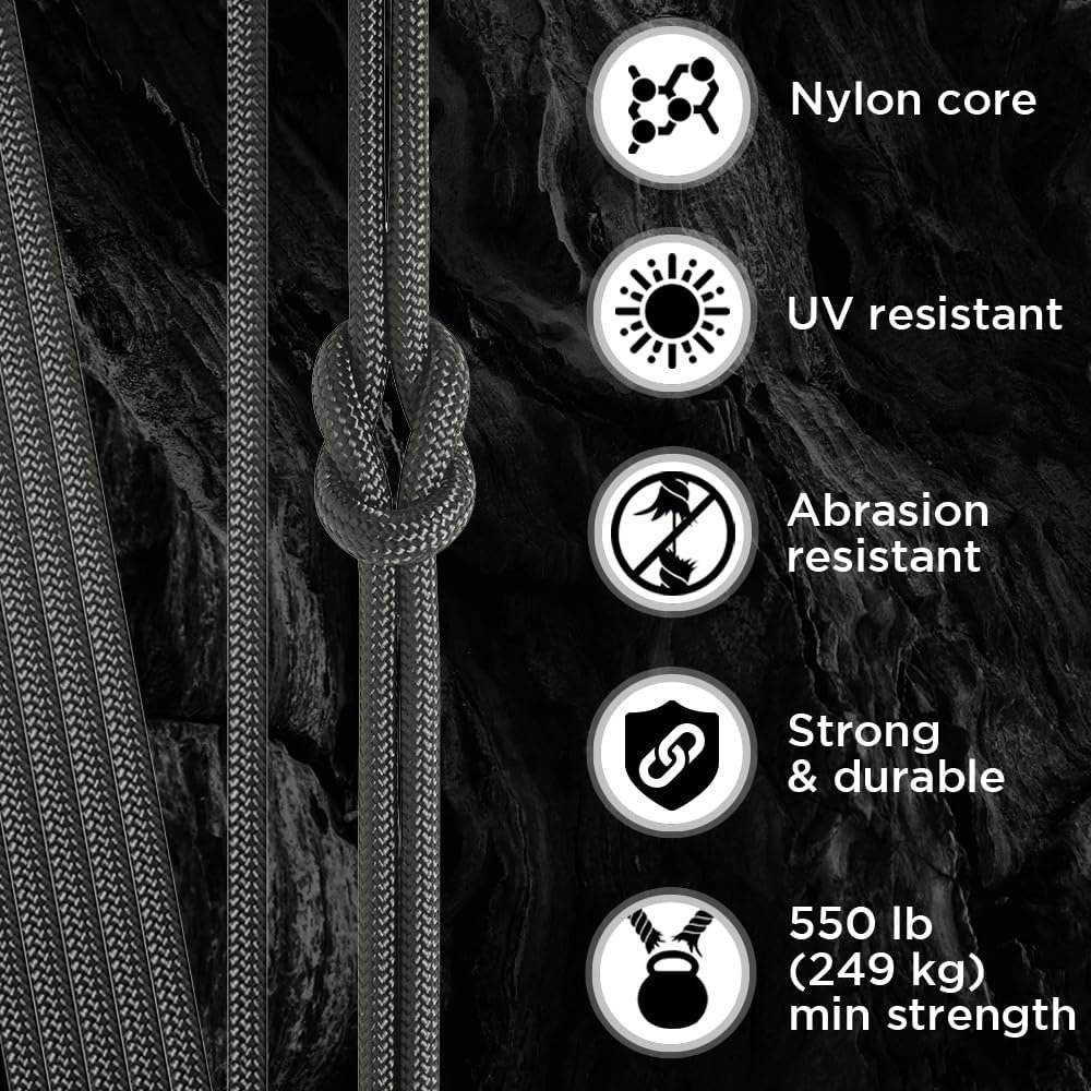 TECEUM Paracord 550 lb – Ideal for Crafting, DIY Projects, Camping, Military  Active Outdoors – 40+ Colors – Tactical Parachute Cord Type III – Strong Survival Rope