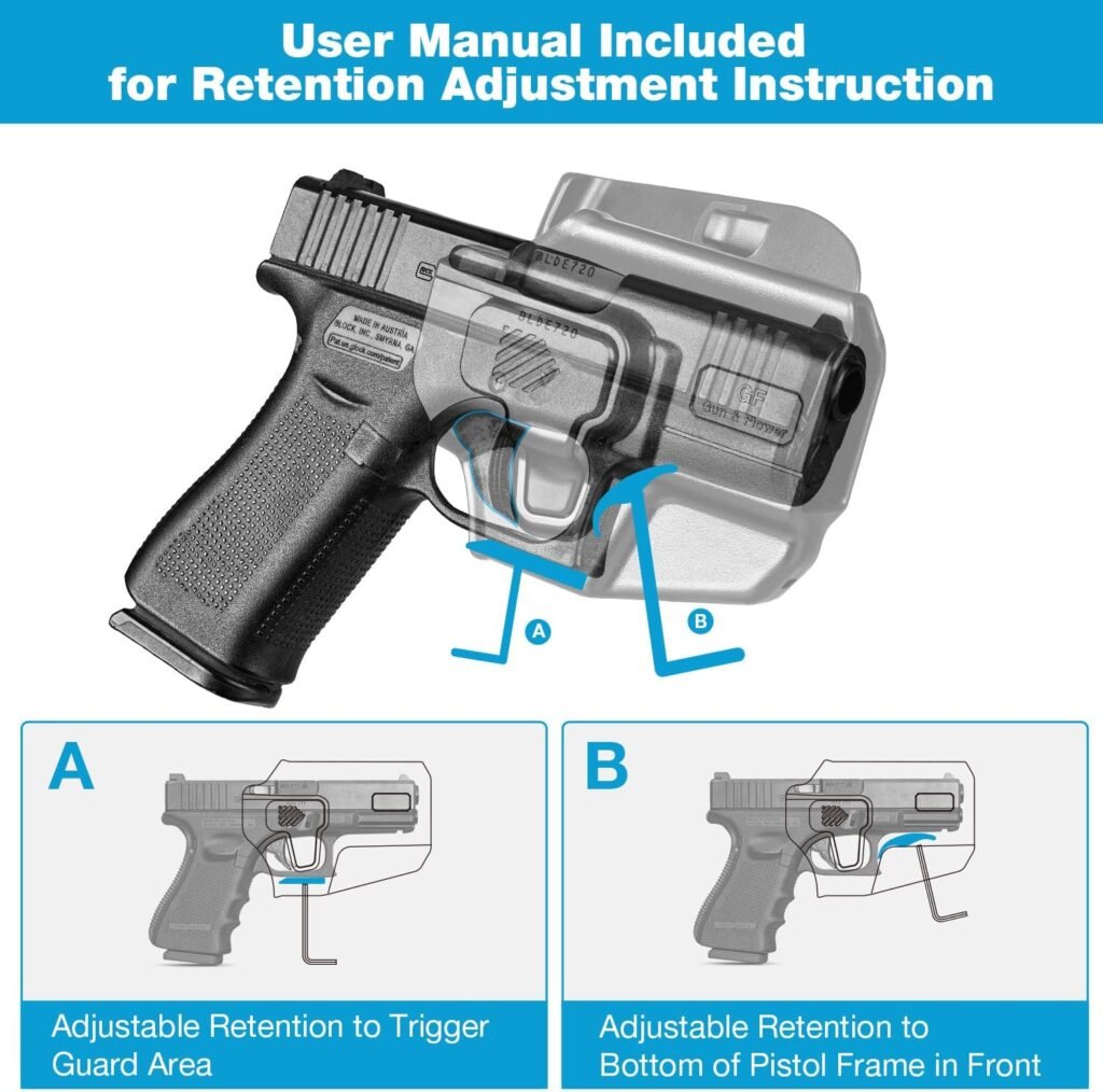 Universal Holster for Sub-Compact Pistol, OWB Holster Fits Glock 43X MOS, G43X, Sig P365 XMacro P365XL P365, Taurus G3C G2C GX4, SCCY CPX 2 Gen3, Hellcat Pro, Ruger Security 9 SR9, Level II Retention