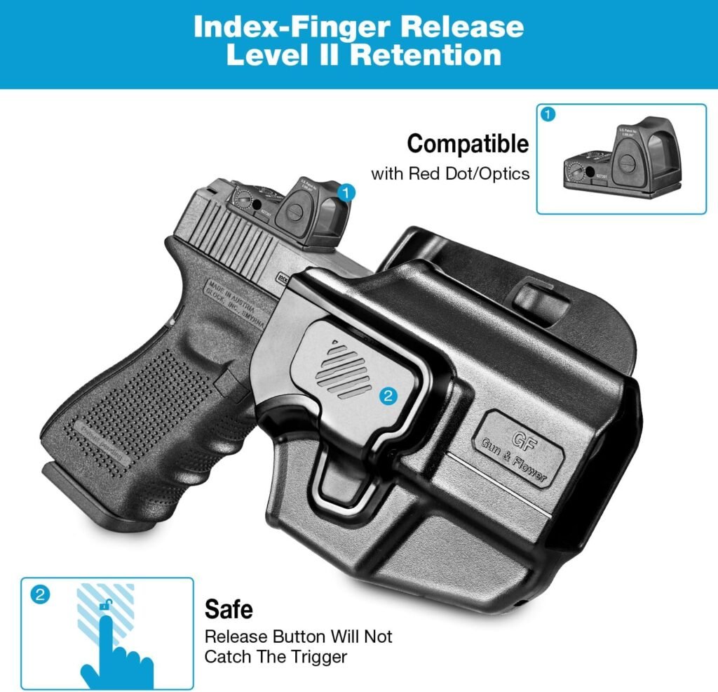 Universal Holster for Sub-Compact Pistol, OWB Holster Fits Glock 43X MOS, G43X, Sig P365 XMacro P365XL P365, Taurus G3C G2C GX4, SCCY CPX 2 Gen3, Hellcat Pro, Ruger Security 9 SR9, Level II Retention